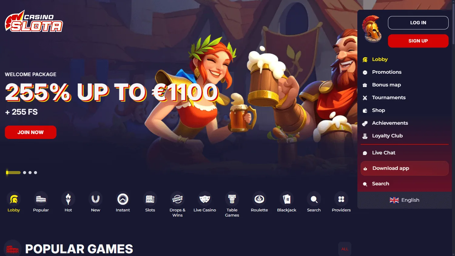 Slotacasino desktop casino game selection
